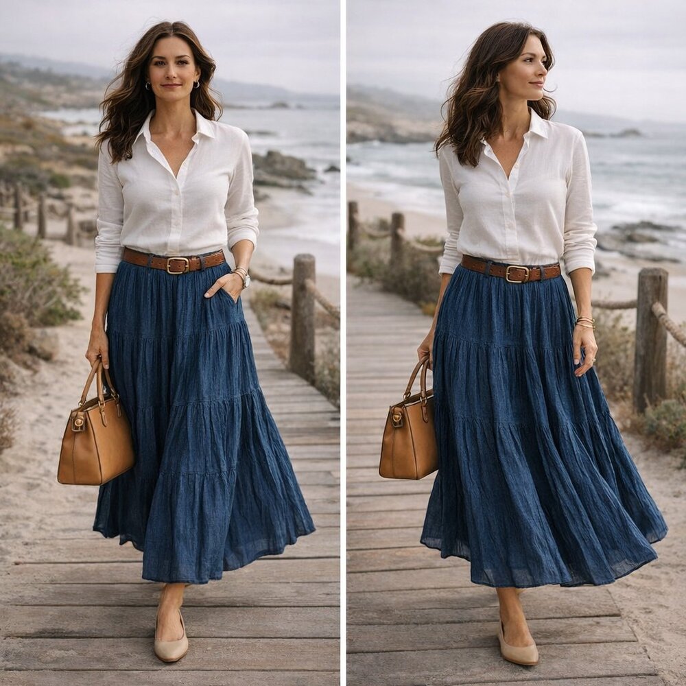 🪶 Rare Rockmount Ranch Wear Deadstock Denim Skirt – Made in USA • Vintage